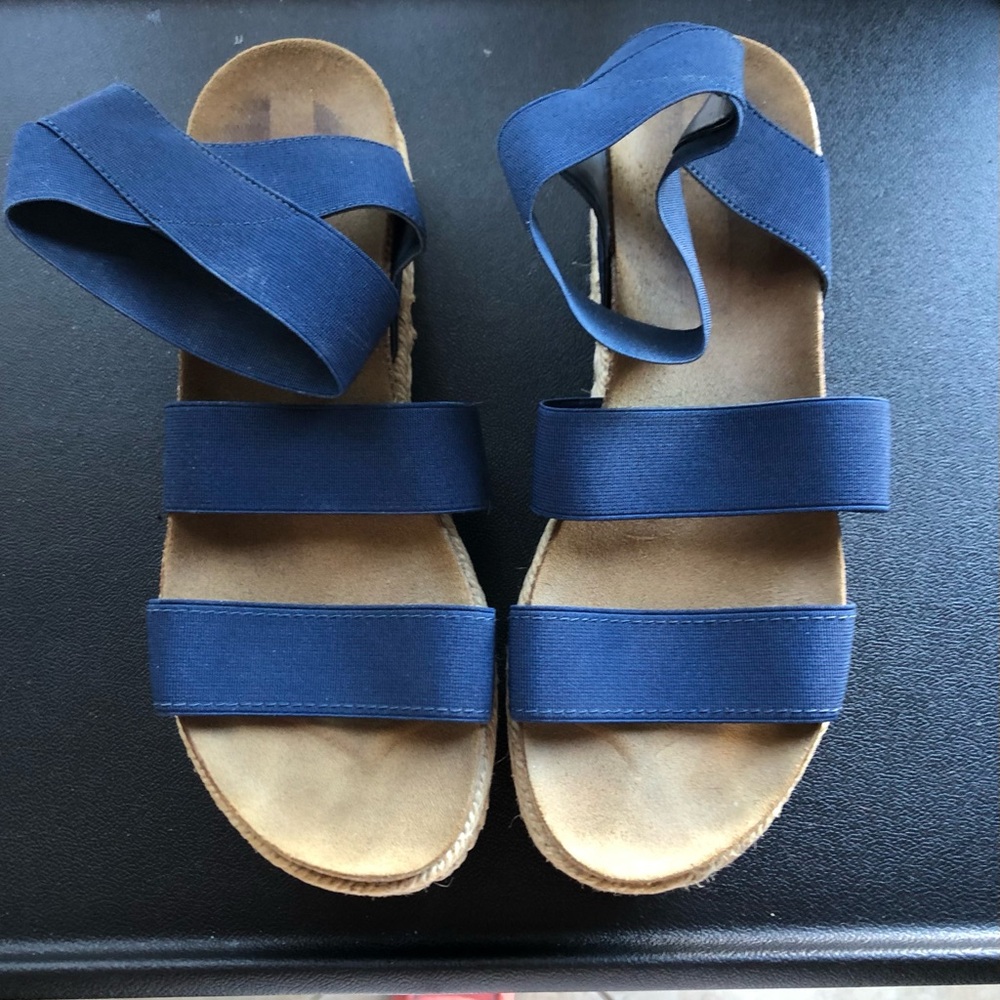 Source Unknown Deep Blue Strap Sandals - image 1